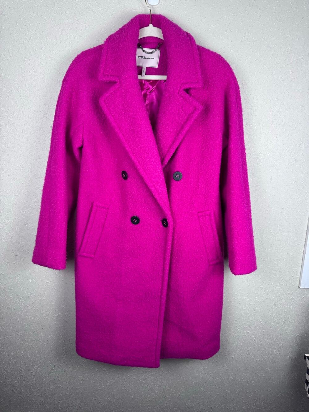 BCBGeneration Teddy Hot Pink Peacoat Womens size Small